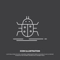 Bug, bugs, insect, testing, virus Icon. Line vector symbol for UI and UX, website or mobile application Royalty Free Stock Photo