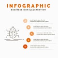 Bug, bugs, insect, testing, virus Infographics Template for Website and Presentation. Line Gray icon with Orange infographic style Royalty Free Stock Photo