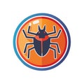 Bug in a Circle, Safety Sign. Computer Virus or Malware Symbol Royalty Free Stock Photo