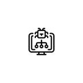 Bug computer hack trojan Outline Icon, Logo, and illustration