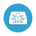 bug on the computer icon in badge style. One of cyber security collection icon can be used for UI, UX Royalty Free Stock Photo