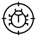 Bug detection icon outline vector. Online security Royalty Free Stock Photo