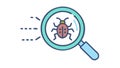 Bug Detection: Software Debugging & System Security, vector design Generative AI Royalty Free Stock Photo