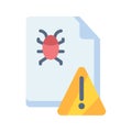 Bug detector report alert warning single isolated icon with flat style