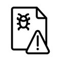 Bug detector report alert warning single isolated icon with outline style