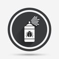 Bug disinfection sign icon. Fumigation symbol.