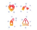 Bug disinfection signs. Caution attention icon. Vector Royalty Free Stock Photo