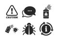 Bug disinfection signs. Caution attention icon. Vector Royalty Free Stock Photo