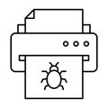 Bug document Outline vector icon which can easily modify or edit Royalty Free Stock Photo
