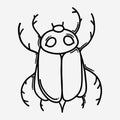 Bug doodle vector icon. Drawing sketch illustration hand drawn line eps10 Royalty Free Stock Photo