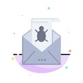 Bug, Emails, Email, Malware, Spam, Threat, Virus Abstract Flat Color Icon Template