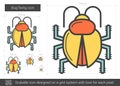 Bug fixing line icon.