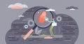 Bug fixing vector illustration. Programming errors flat tiny persons concept