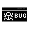 Bug Icon Isolated on White Background Flat Style