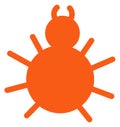 Bug icon. Red insect symbol. Code error sign