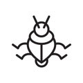 Bug icon vector isolated on white background, Bug sign , line symbol or linear element design in outline style Royalty Free Stock Photo