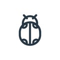 bug icon vector from spring concept. Thin line illustration of bug editable stroke. bug linear sign for use on web and mobile apps Royalty Free Stock Photo