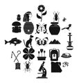 Bug icons set, simple style Royalty Free Stock Photo