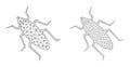 Bug Icons - Vector Triangular Mesh Royalty Free Stock Photo