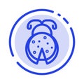 Bug, Insect, Ladybug, Spring Blue Dotted Line Line Icon