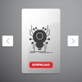 Bug, insect, spider, virus, App Glyph Icon in Carousal Pagination Slider Design & Red Download Button Royalty Free Stock Photo