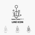 Bug, insect, spider, virus, web Icon in Thin, Regular and Bold Line Style. Vector illustration Royalty Free Stock Photo