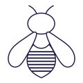 Bug nature animal in cartoon thin line icon style