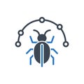 Bug Network Analysis Icon Royalty Free Stock Photo