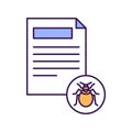 Bug Report Outline with Colors Fill Vector Icon that can easily edit or modify.