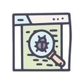 bug search color vector doodle simple icon Royalty Free Stock Photo