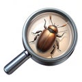 Bug Searching 3D Icon Isolated on White Background Royalty Free Stock Photo