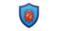 Bug Shield Icon with Red Prohibition Symbol Royalty Free Stock Photo
