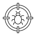 Bug target Outline vector icon which can easily modify or edit Royalty Free Stock Photo