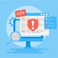 Bug Testing Concepts. Coding Debugging with AI. Code automation testing. Software development, control and debugging. Royalty Free Stock Photo