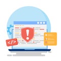 Bug Testing Concepts. Coding Debugging with AI. Code automation testing. Software development, control and debugging. Royalty Free Stock Photo