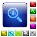 Bug tracking color square buttons Royalty Free Stock Photo