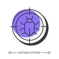Bug tracking offset shadow line icon Royalty Free Stock Photo