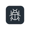 Bug vector icon sign symbol, insect beetle simple line art logo concept Royalty Free Stock Photo