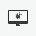 Bug Virus Hazard Infected Computer Vector Icon Royalty Free Stock Photo