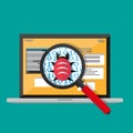 Bug and virus in the programming code Royalty Free Stock Photo