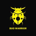 Bug Warrior Logo Concept. Animal, Insect, Flat, Simple and Modern Logotype