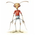 Watercolor Ants Character Illustration: Life-size Maya Rendered Figures