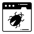 Bug on webpage showing concept vector of malicious website