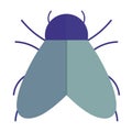 Bug with wings animal in cartoon flat icon style