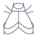 Bug with wings animal in cartoon line icon style