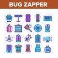 Bug Zapper Equipment Collection Icons Set Vector Royalty Free Stock Photo