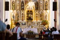 People at the Interior of the Minor Basilica of the Lord of Miracles located in Buga