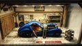 Bugatti 57 SC Atlantic scale model diorama Royalty Free Stock Photo