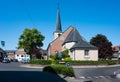 Buggenhout, East Flemish Region, Belgium - Village roundabout and catholic church