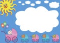 Buggies with big white cloud Royalty Free Stock Photo
